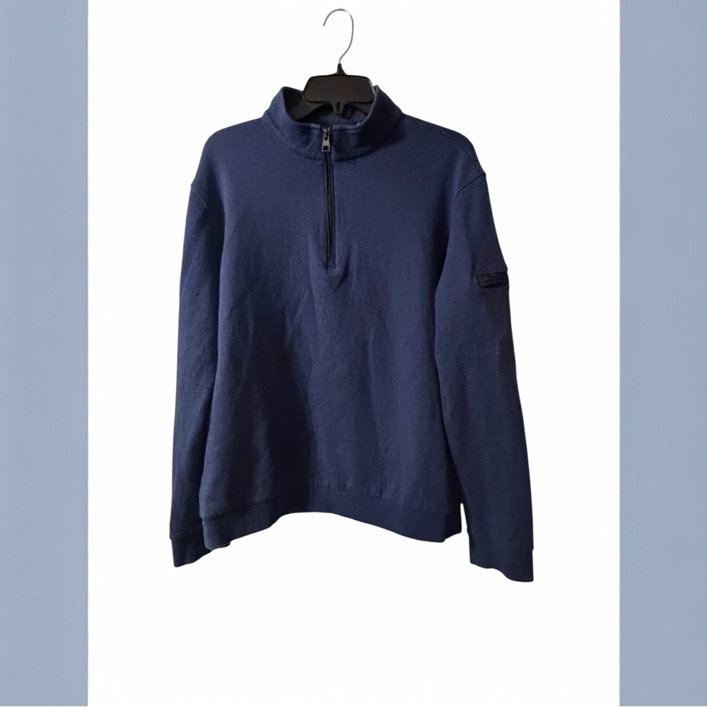 Bugatchi Men’s Blue Zip Sweater Size XL